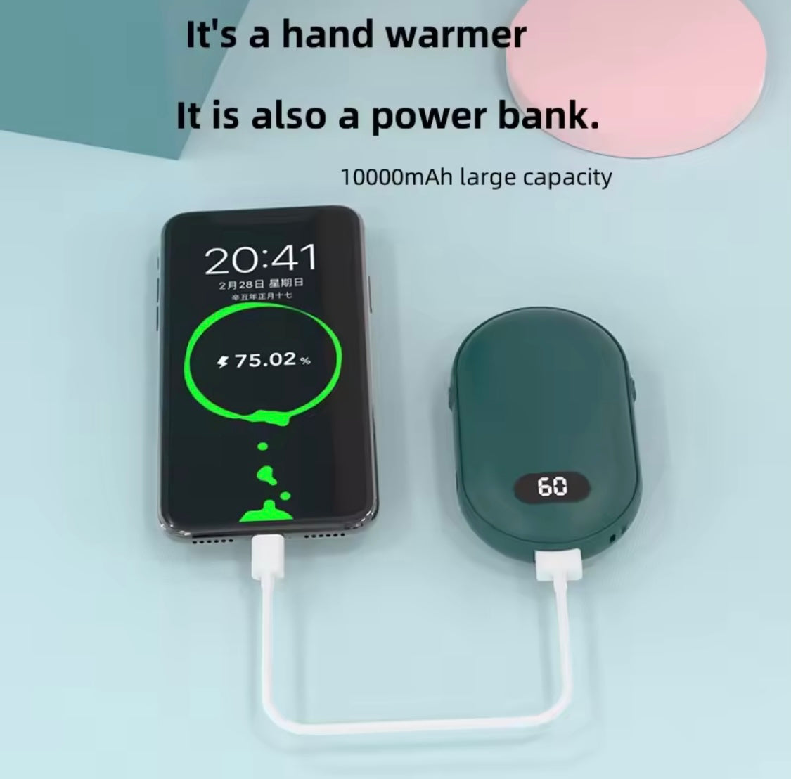🔥 Rechargeable Hand Warmer & Power Bank | Stay Warm ❄️